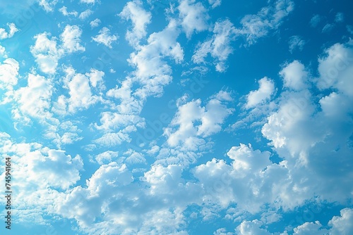 Scenic blue sky and clouds, natures beauty in a captivating frame