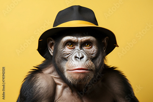 gorilla wear hat photo