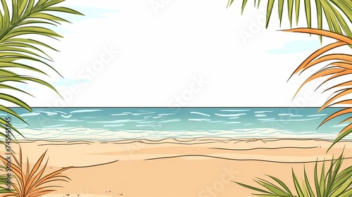 a postcard for a beach holiday, an advertising brochure of a seaside resort, summer, sun, sea, ocean