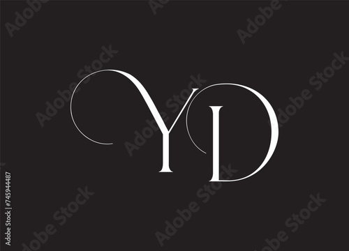  DY YD D Y letter creative monochrome monogram icon symbol. 