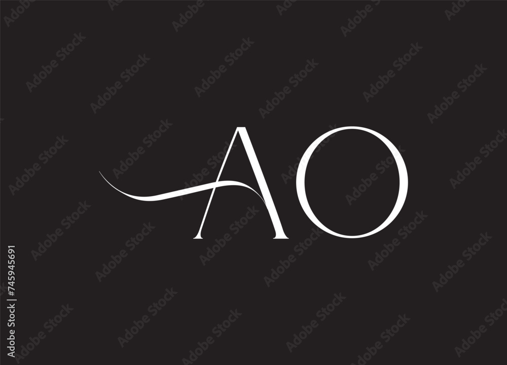 AO Letter Logo Design.