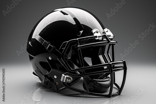 a black football helmet with a black face mask