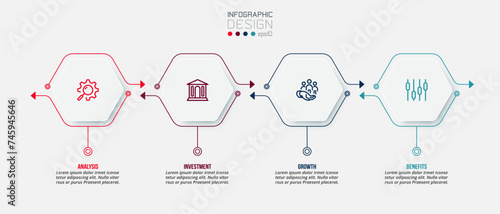 Timeline chart business infographic template.
