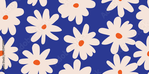 Exotic hand drawn flowers, seamless patterns with floral for fabric, textiles, clothing, wrapping paper, cover, banner, home decor, abstract backgrounds. Vector illustration.