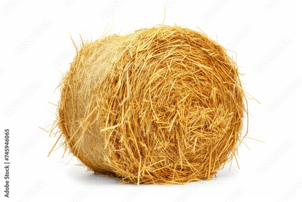 Round hay bale isolated on white background Round hay bale isolated on white background