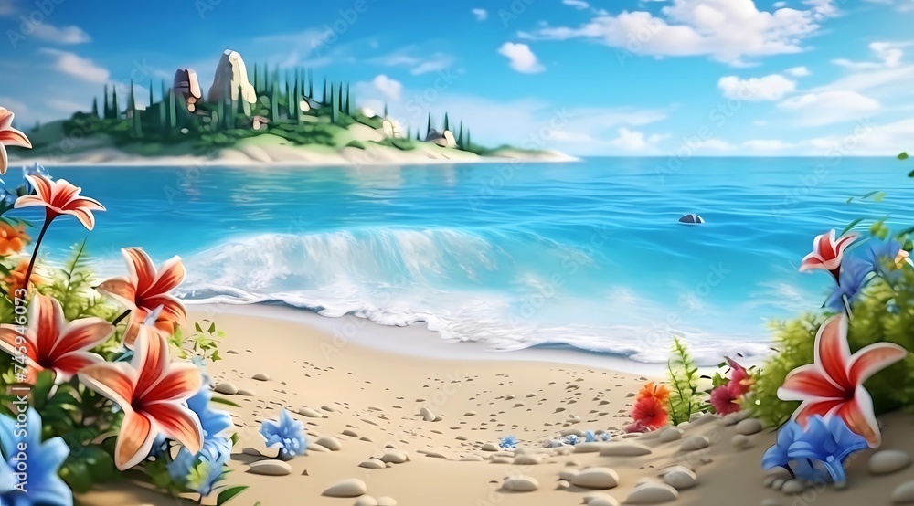 a postcard for a beach holiday, an advertising brochure of a seaside resort, summer, sun, sea, ocean a postcard for a beach holiday, an advertising brochure of a seaside resort, summer, sun, sea, ocean