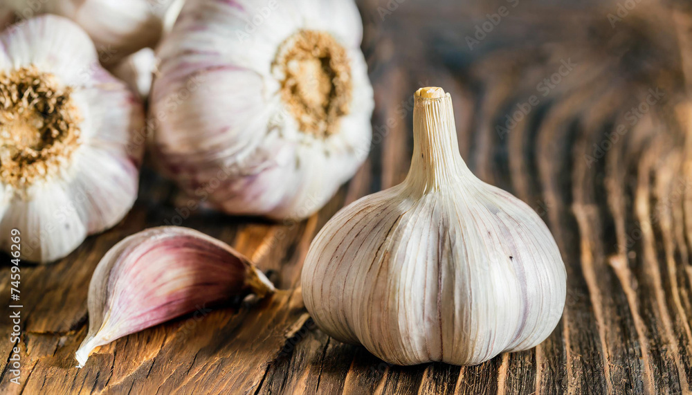 Fresh garlic, copyspace on a side Fresh garlic, copyspace on a side