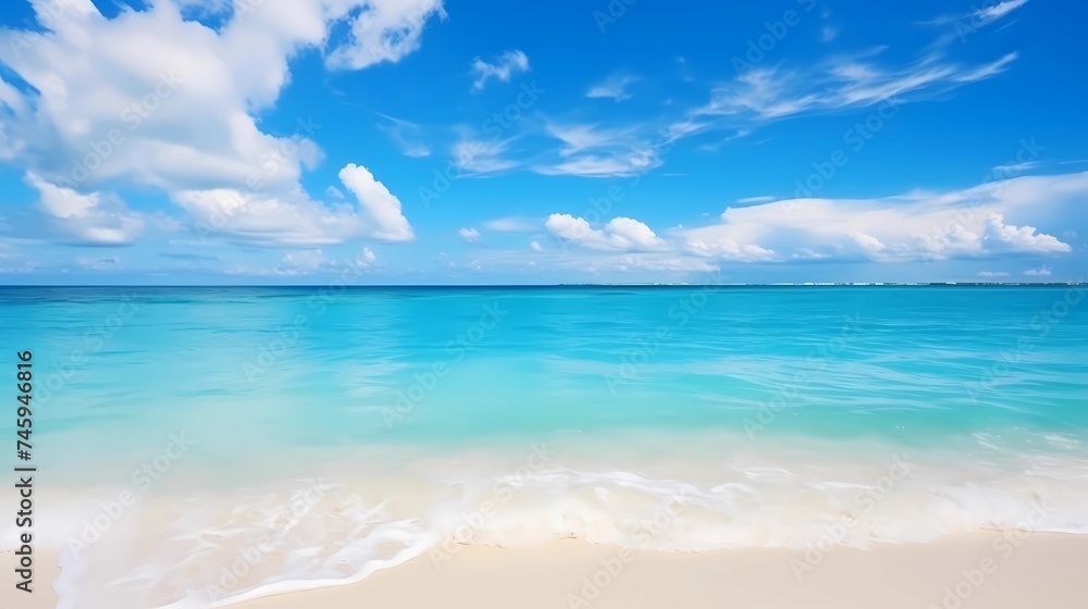 Obraz premium a postcard for a beach holiday, an advertising brochure of a seaside resort, summer, sun, sea, ocean