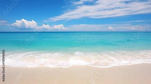 a postcard for a beach holiday, an advertising brochure of a seaside resort, summer, sun, sea, ocean