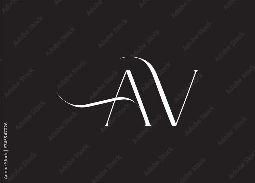 AV. Monogram of Two letters A&V. Luxury, simple, AV. Monogram of Two letters A&V. Luxury, simple,