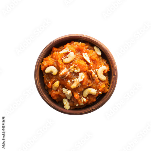 Gajar ka halwa is a carrot based sweet dessert pudding on transparent background png 