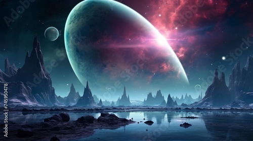 Deep space  planets  science fiction  imagination.