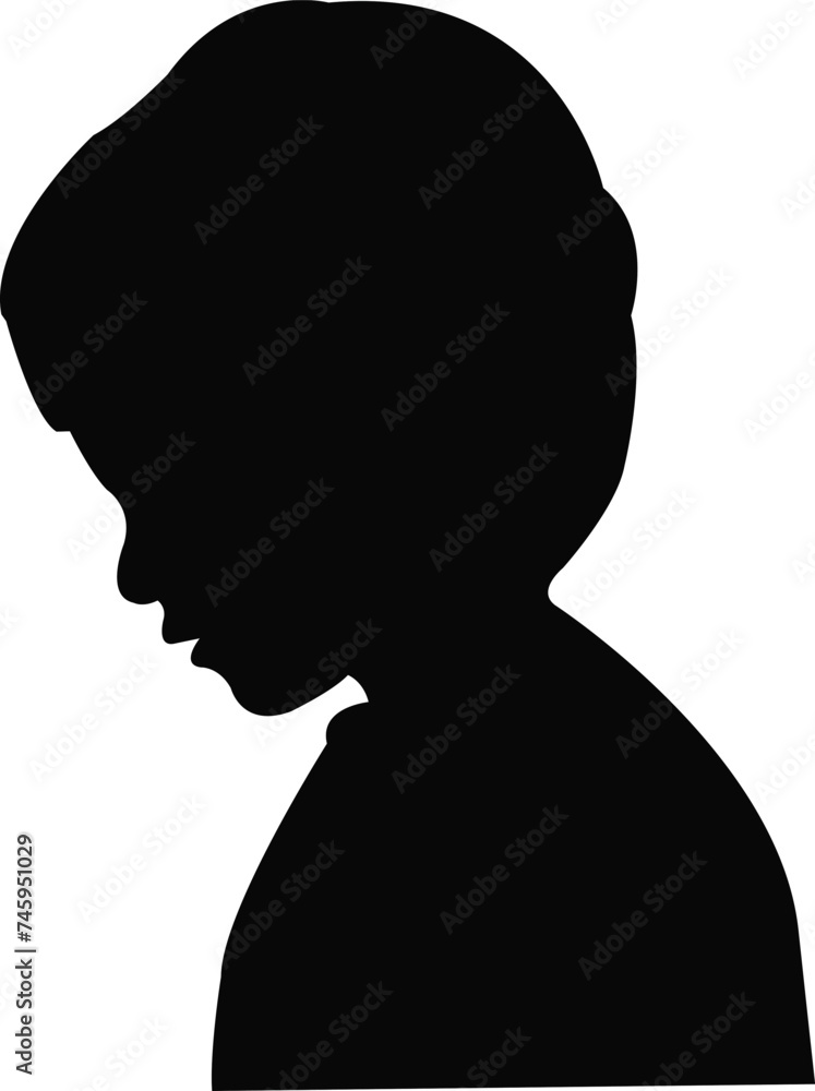 a child head silhouette vectot