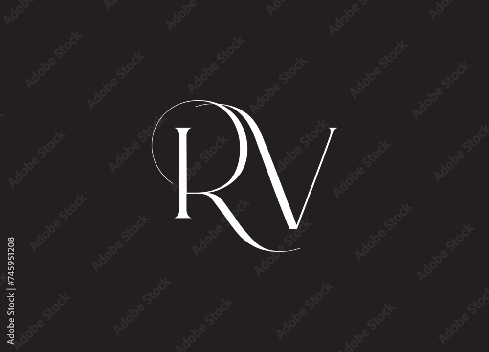 RV R V Letter Logo Design in Black Colors. RV R V Letter Logo Design in Black Colors.