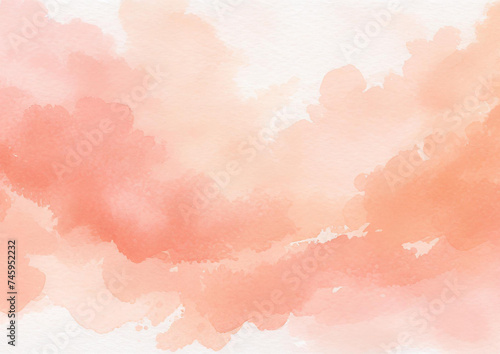 サーモンピンクの水彩背景テクスチャー © fii
