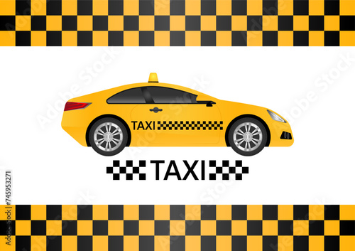 Taxi Service Banner. Taxi Background. Vector Illustration. 