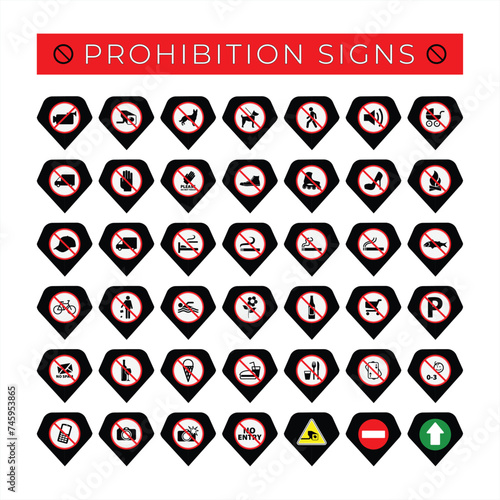 Free vector prohibition sign collections