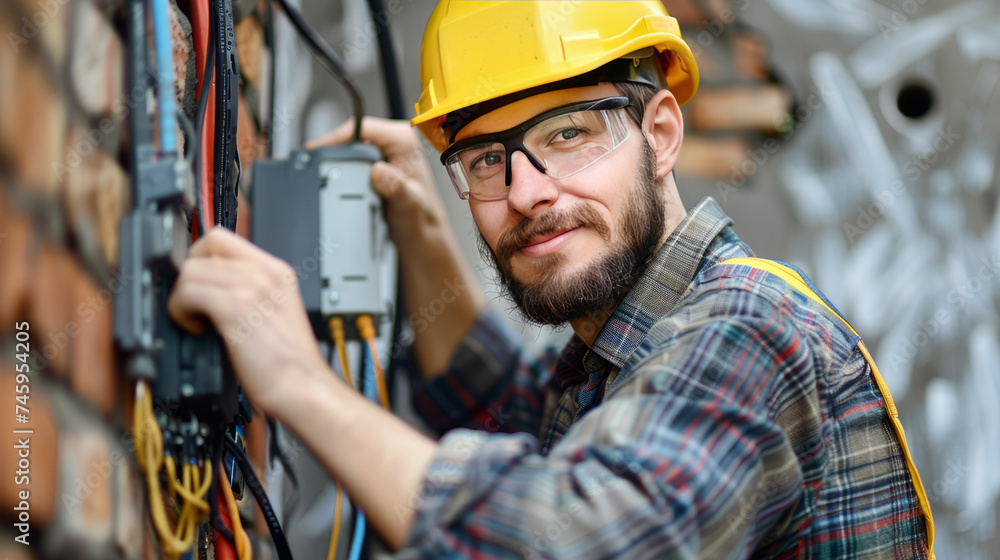 Professional Electrician at Work