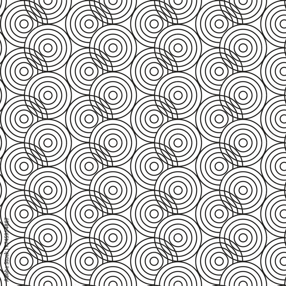 Black and white retro circle pattern background