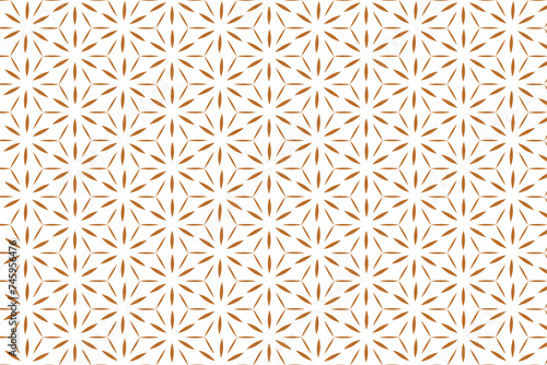 Golden vector seamless pattern with small diamond shapes, floral silhouettes. Simple texture.	
 photo