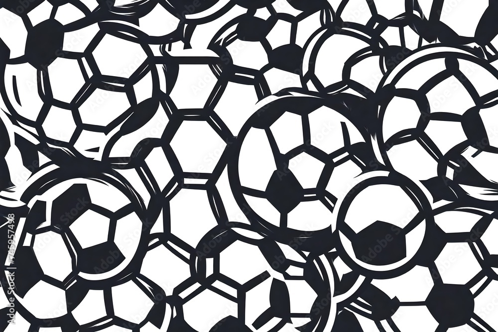 Soccer ball icon. Flat vector illustration in black on white background