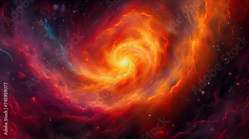 abstract colorful background, the swirling warm hot colors of the beginnings of the universe