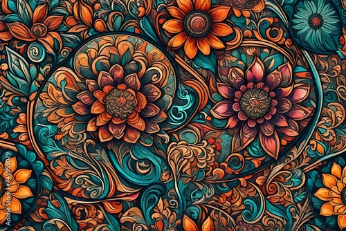 Floral and ornamental item background Floral vector background in grunge style. Check my portfolio for many more of this series as well as thousands of similar and other great vector items