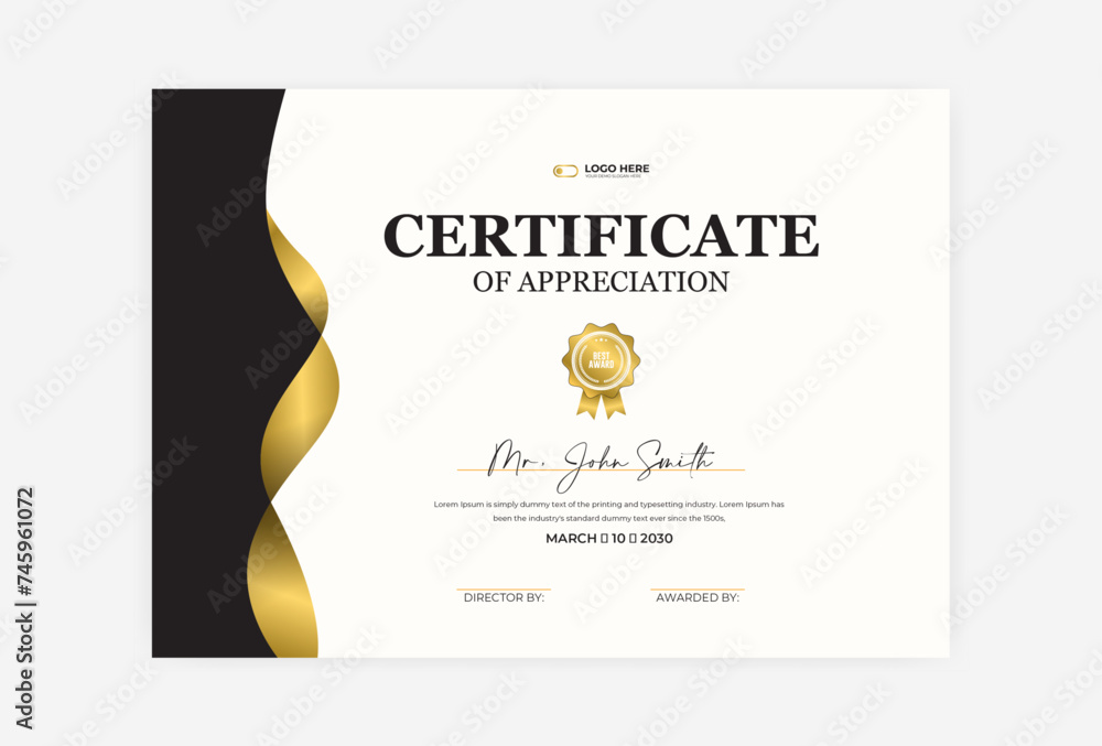Obraz premium modern abstract certificate template design