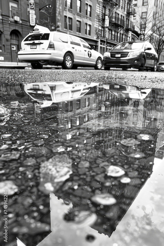 Overhead Shot Captivating Urban Scene, Surreal and unusual perspective, Conceptual art