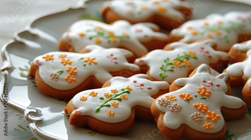 Rabbit shaped cookie, Easter Baked goods with Easter theme