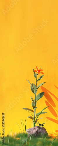 Blume mit Armeise, Zeichnung