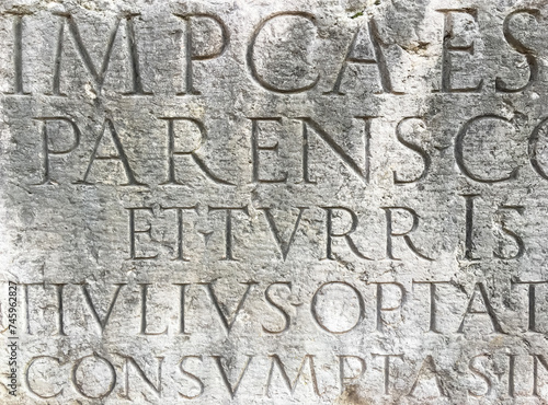 Roman letters on stone