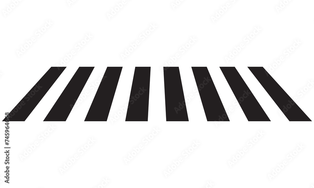 Crosswalk icon. Pedestrian crossing icon. Zebra crossing. Vector illustration. crossover isolated on white background.  - obrazy, fototapety, plakaty 
