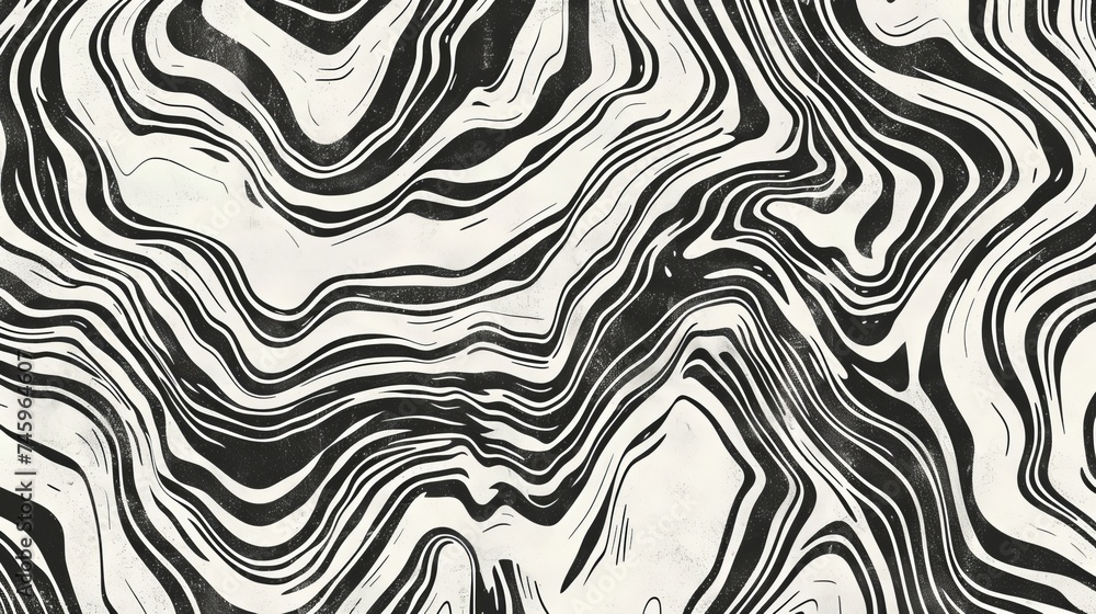 abstract monochrome noisy black and white background flat lay top view from above, finely striped line art pattern