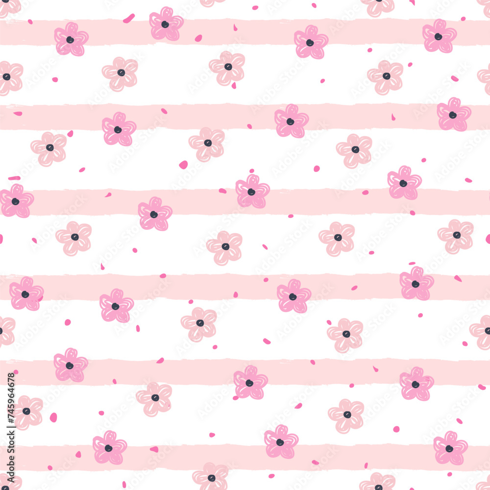 Beautiful spring flowers on a white background vector illustration. Design for wallpaper, posters, banners, cards, print, web and packaging. Beautiful spring flowers on a white background vector illustration. Design for wallpaper, posters, banners, cards, print, web and packaging.