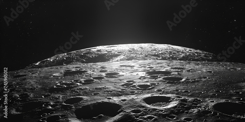 A Mesmerizing Close-Up Land of the Moon's Surface, Enchantment of a Close-Up Moon Shot, ai generated photo