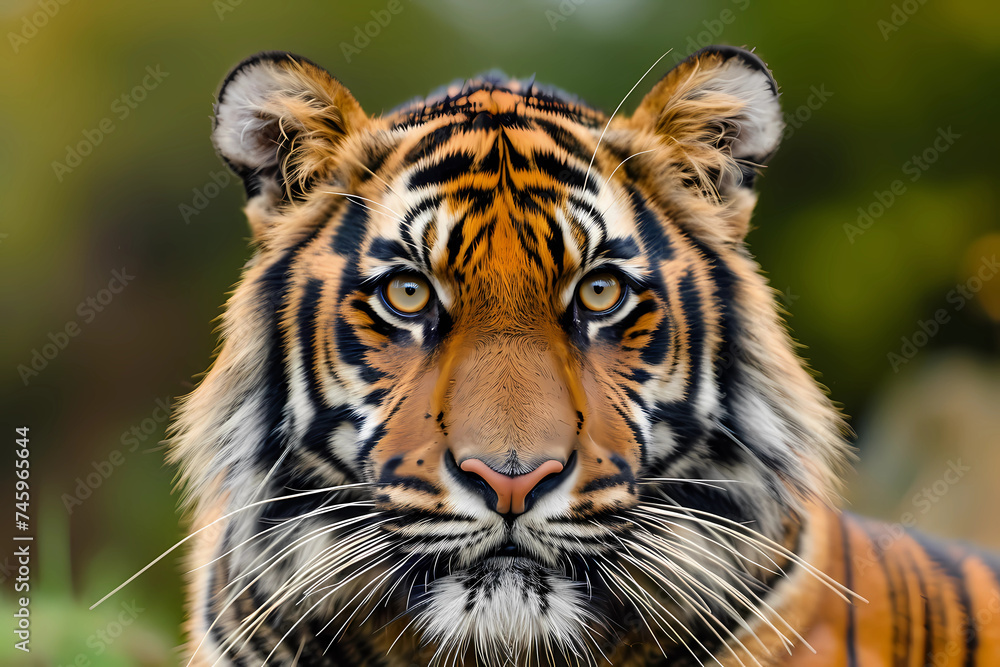 Fototapeta premium Tiger - Asia - A large, carnivorous cat species known for its distinctive stripes and hunting abilities