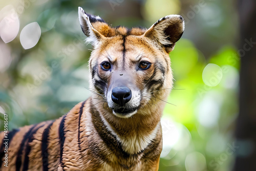 Tasmanian tiger - Australia - A large, carnivorous marsupial that was once widespread but is now considered extinct. They were hunted to extinction due to conflict with humans  photo