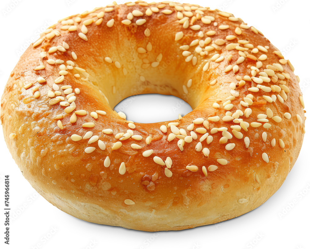 Sesame Seed Bagel Isolated on White Background Sesame Seed Bagel Isolated on White Background