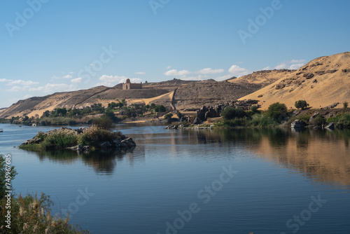 The Mausoleum of Aga Khan at Aswan along the Nile of Egypt