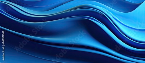 This close-up view showcases a striking blue background featuring creative wavy lines and curves that give the impression of depth and movement.