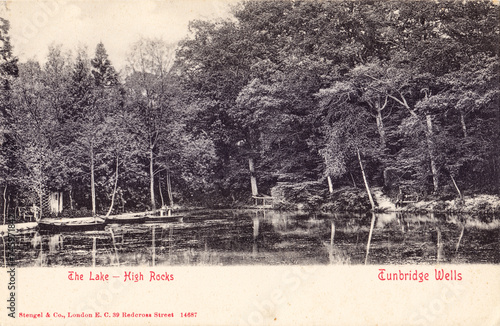 The Lake High Rocks, Tunbridge Wells. Antique vintage postcard circa 1911, England