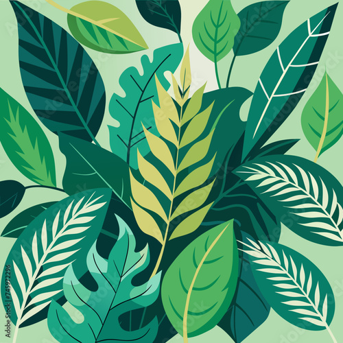 Foliage textures with leafy patterns. vektor illustation