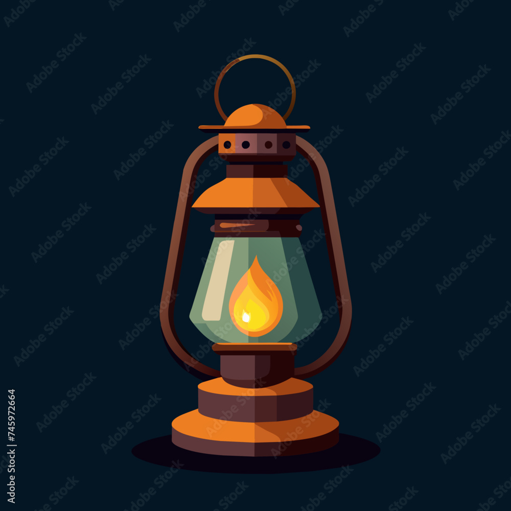 An old-fashioned lantern, emitting a soft glow in the darkness. vektor illustation An old-fashioned lantern, emitting a soft glow in the darkness. vektor illustation