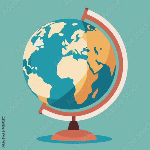 A vintage globe, its continents waiting to be explored. vektor illustation