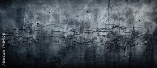 A black and white photograph showcasing a concrete wall covered in deep scratches, creating a haunting and eerie atmosphere. The dark tones emphasize the rough texture of the surface.
