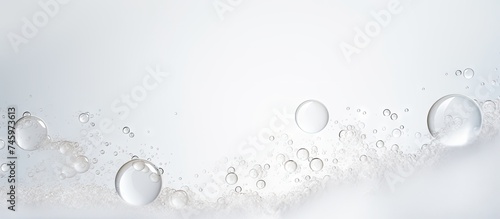 Wallpaper Mural A collection of bubbles, resembling the foamy texture of skincare cleanser, drifts effortlessly on the white surface. Torontodigital.ca