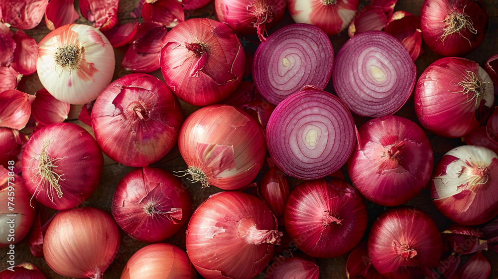 red onions background