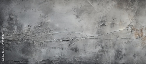 A black and white photograph showcases a weathered charcoal gray concrete wall. The rough texture and worn surface of the wall are prominent in the image, evoking a sense of urban decay.