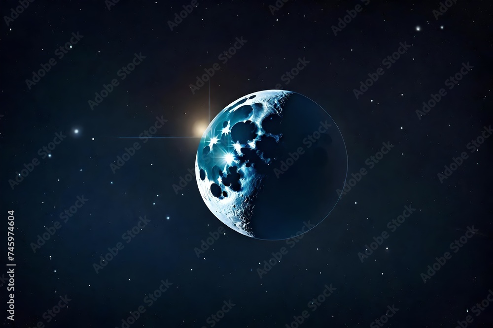 Obraz premium Realistic full moon. Detailed vector illustration